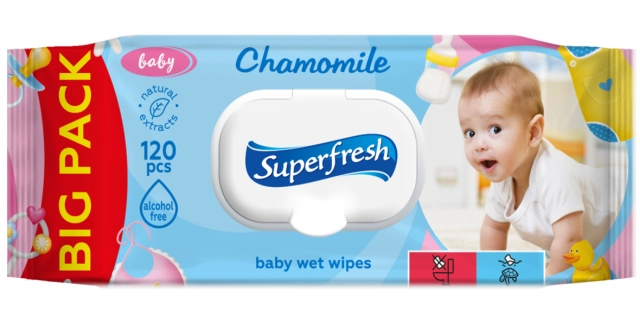 Vlhčené ubrousky pro děti a maminky, 120 ks Superfresh                                                                                                                                                                                                    